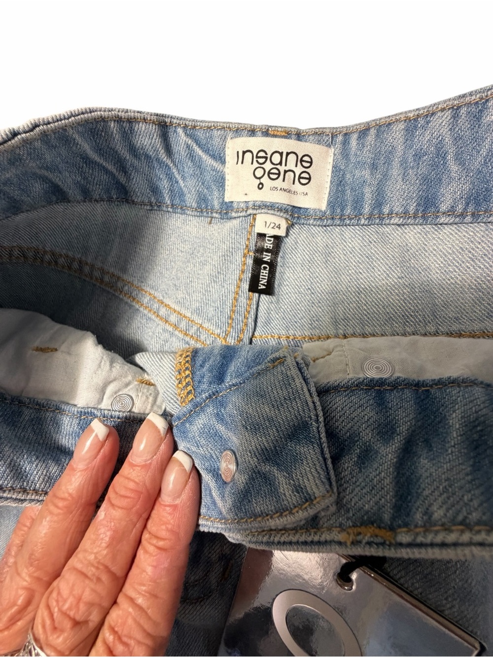 NWT Insane Gene High Rise Super Wide Leg Light Wash Womens Jeans Sz 24 - Picture 8 of 14